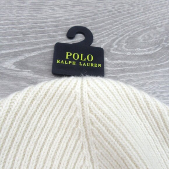 Polo Ralph Lauren Ralph’s Coffee Wool-Blend Cream Beanie Cap One Size NEW - Picture 5 of 12